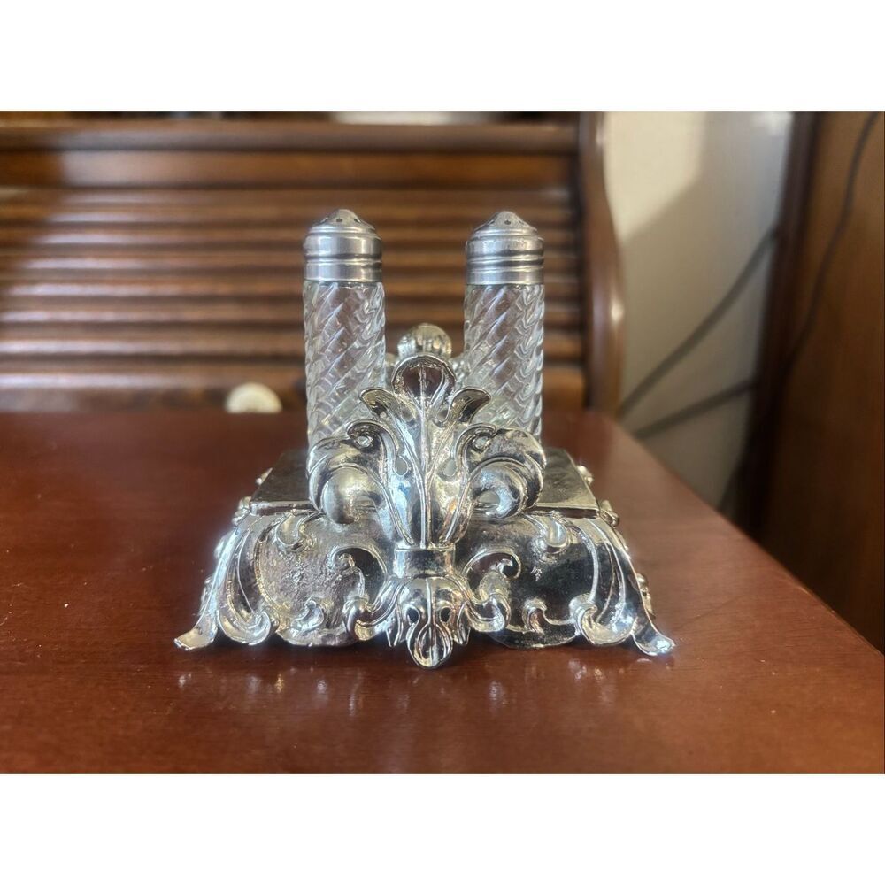 Arthur Court salt and pepper shakers set and stand